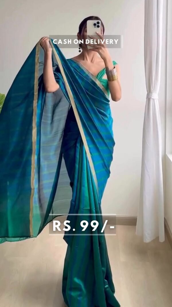 Women Soft Silk Saree with Contrast Border