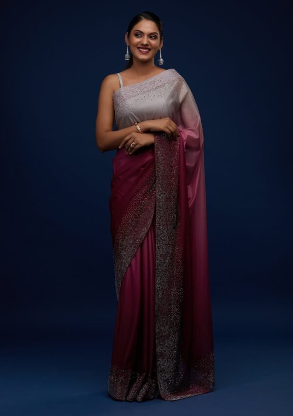 Wine Tissue Designer Saree