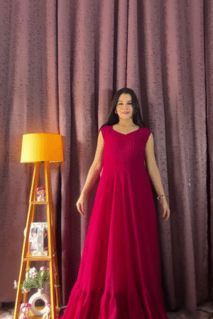 Maroon Anarkali Kurta with Embroidered Detailing