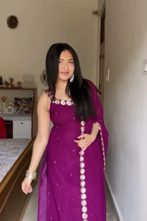 Royal Orchid Anarkali Suit