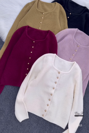 Classic Buttoned Knit Cardigans 🧶 Available in Mustard, Black, Burgundy, Lavender & White