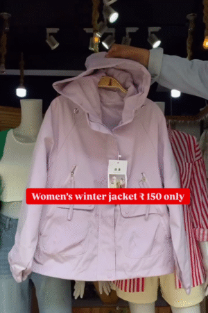 Women's Black Winter Jacket 🖤 Hooded Zip-Up with Pockets – Cozy & Minimal