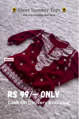 Chikankari Short Kurti – Breezy Summer Elegance