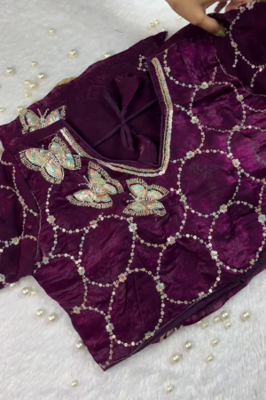 Grand Plum Ensemble with Butterfly Sequin Artistry