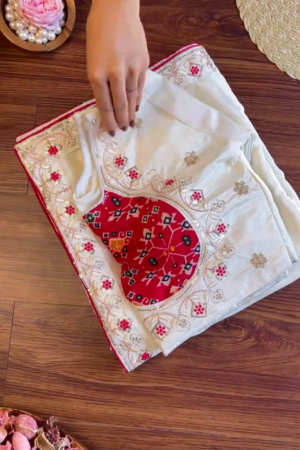 Pristine White Patola Fusion Heritage Set