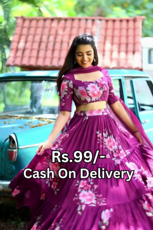 Blooming Magenta Floral Lehenga Choli Set