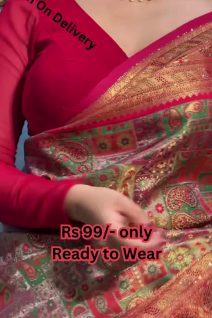 Eclectic Heritage: Multi-Tone Printed Saree with Paisleys