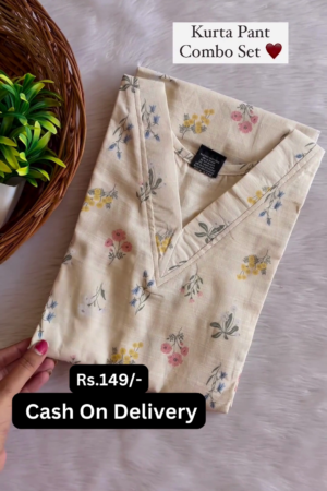 Sun-Kissed Florals: Kurta Pant Combo Set